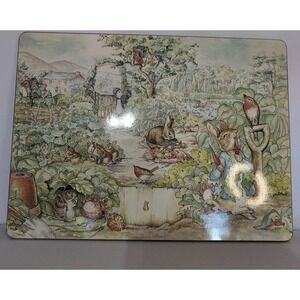 Pottery Barn Kids Placemat Beatrix Potter Peter Rabbit Cork Back